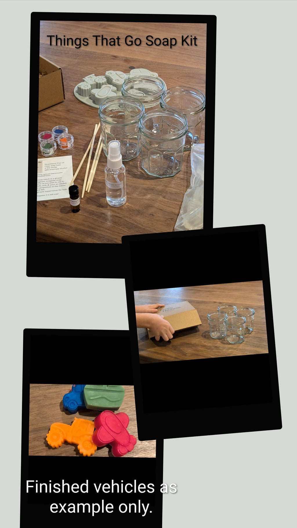 Melt-and-pour soap making kit with pre-measured ingredients