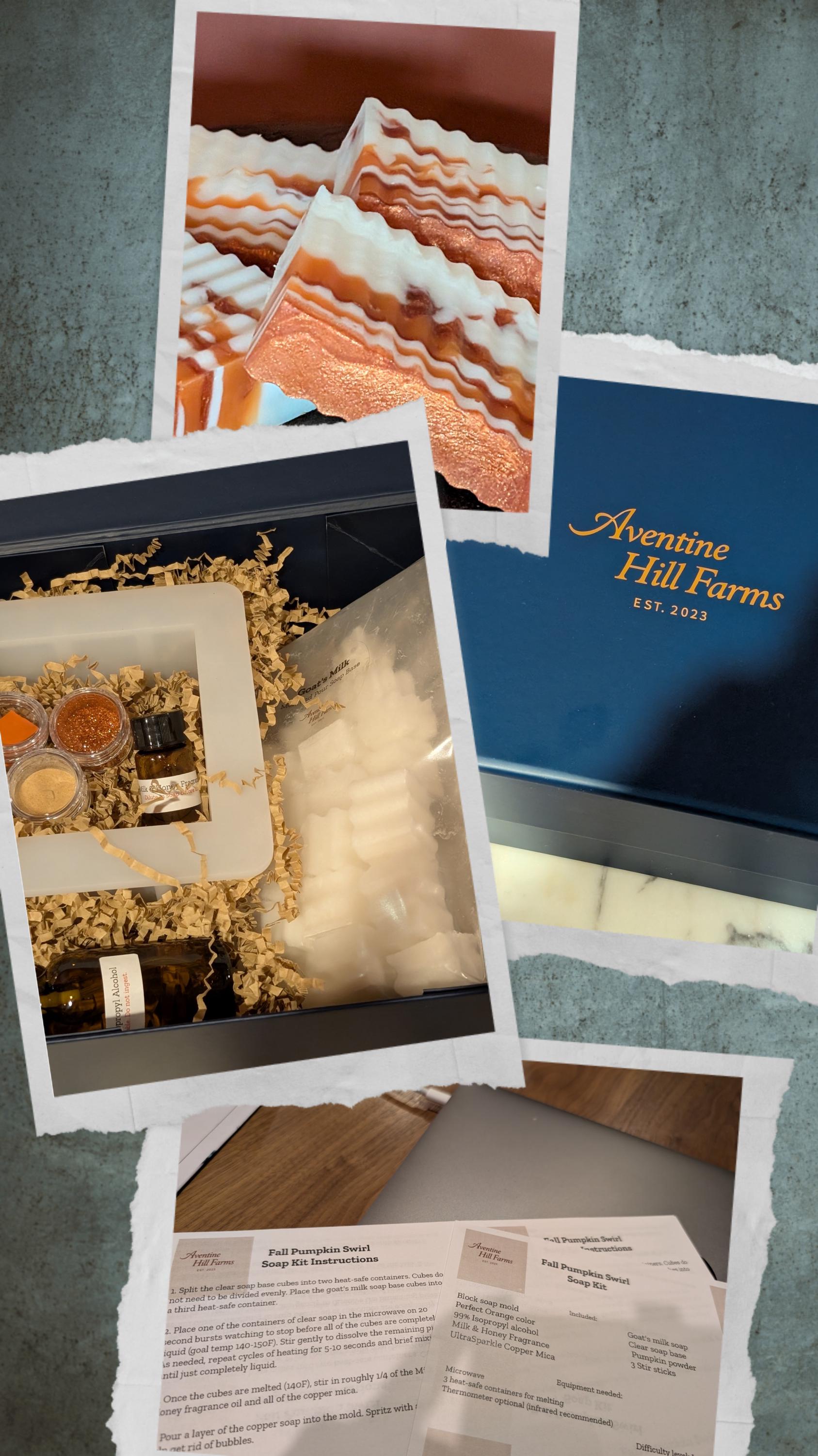 Soap making kit — finished bars and navy gift box