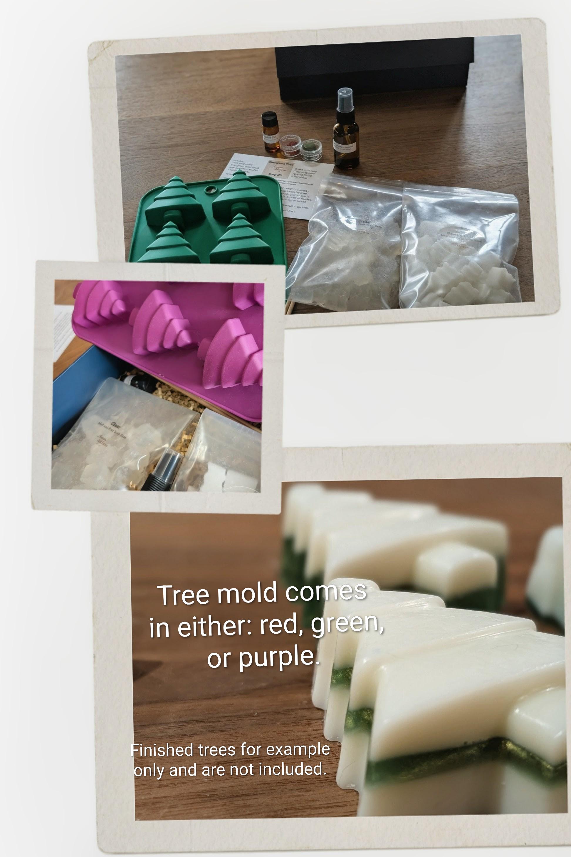 Tree mold color options — red, green, or purple