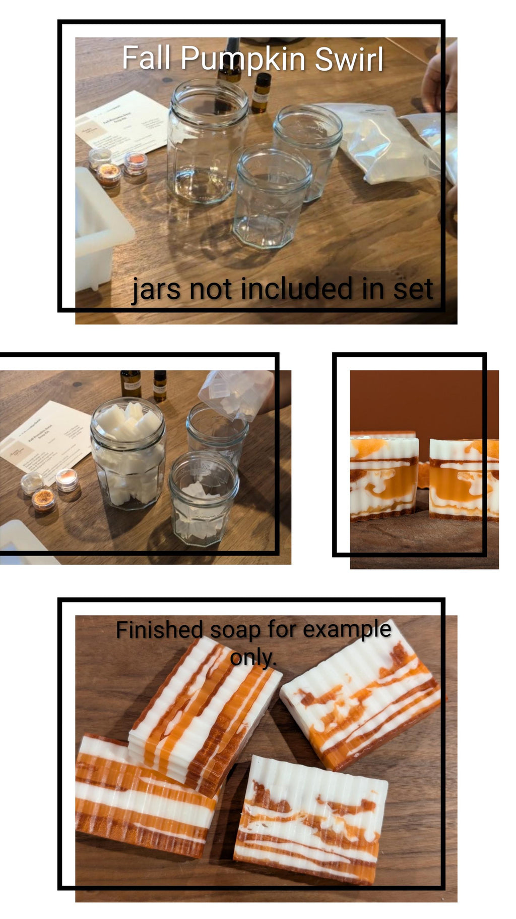 Fall Pumpkin Swirl kit contents and finished bars