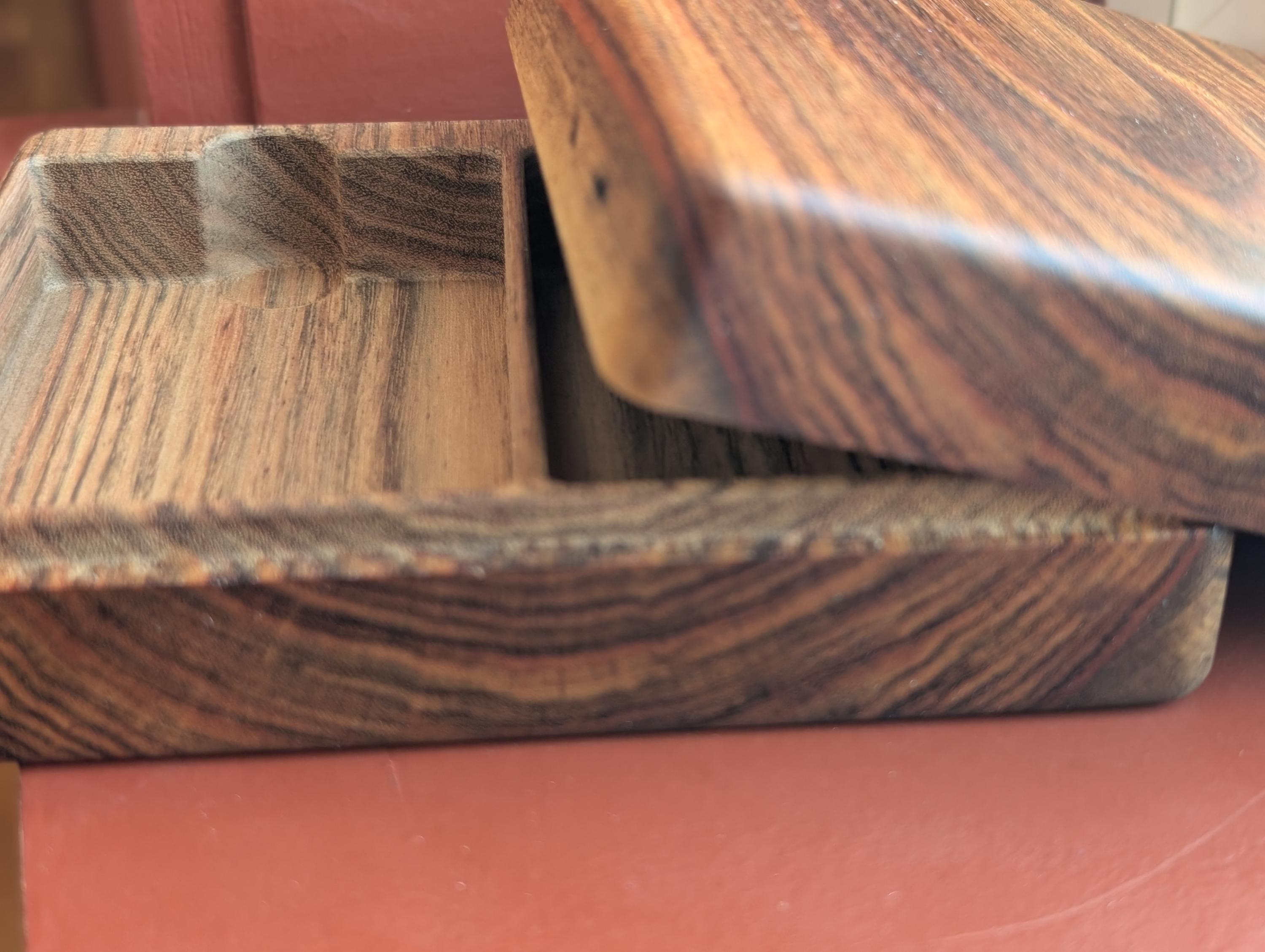 Bolivian rosewood double deck box, open