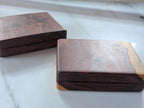 Bolivian rosewood double deck card boxes, closed