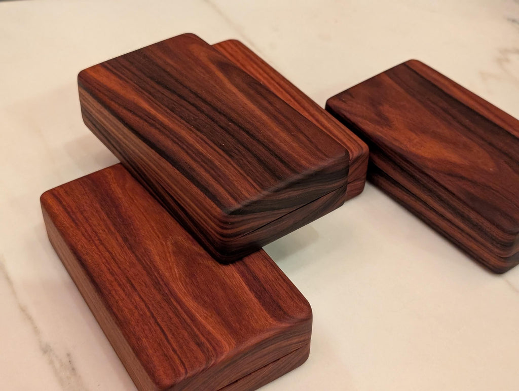 Bidding box lids, figured rosewood